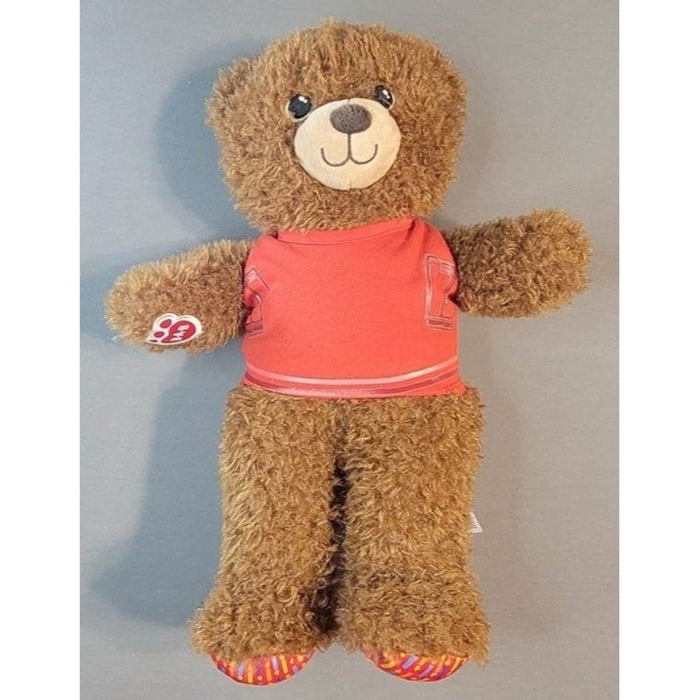 Build A Bear Brown Happy Bithday Bear W/ Red Shirt